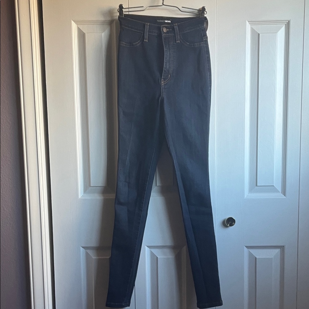 Fashion Nova Dark Blue Skinny Jeans